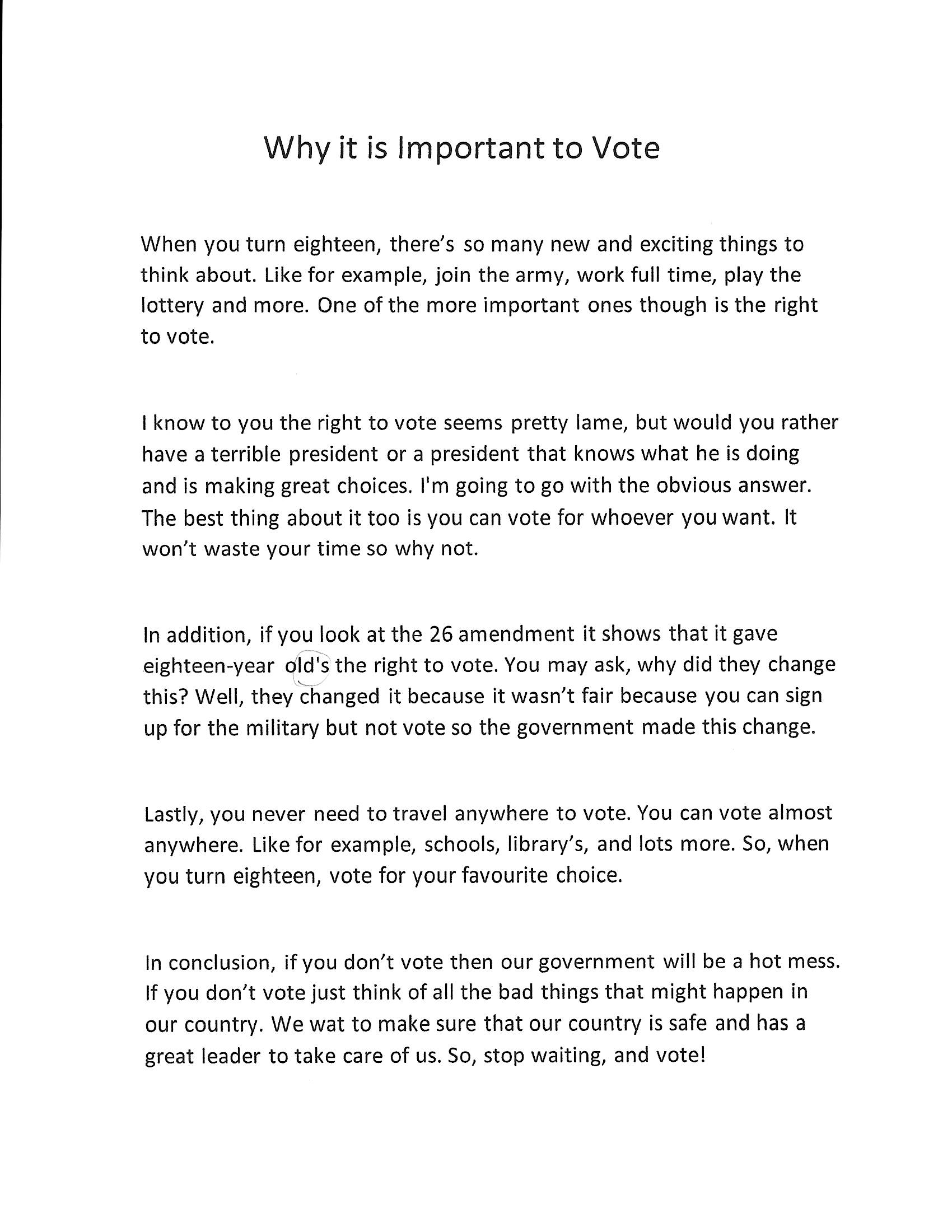 Importance of voting essay